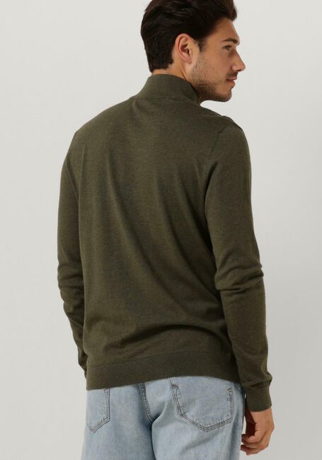 Donkergroene SELECTED HOMME Trui SLHBERG HALF ZIP CARDIGAN NOOS - large