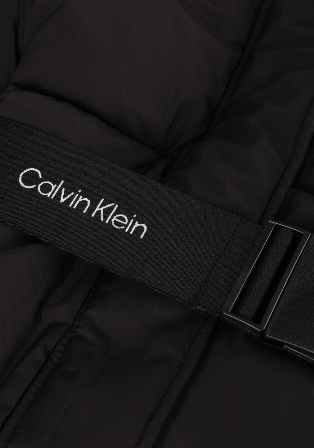Zwarte CALVIN KLEIN Gewatteerde jas LOGO BELT SHORT PUFFER - large