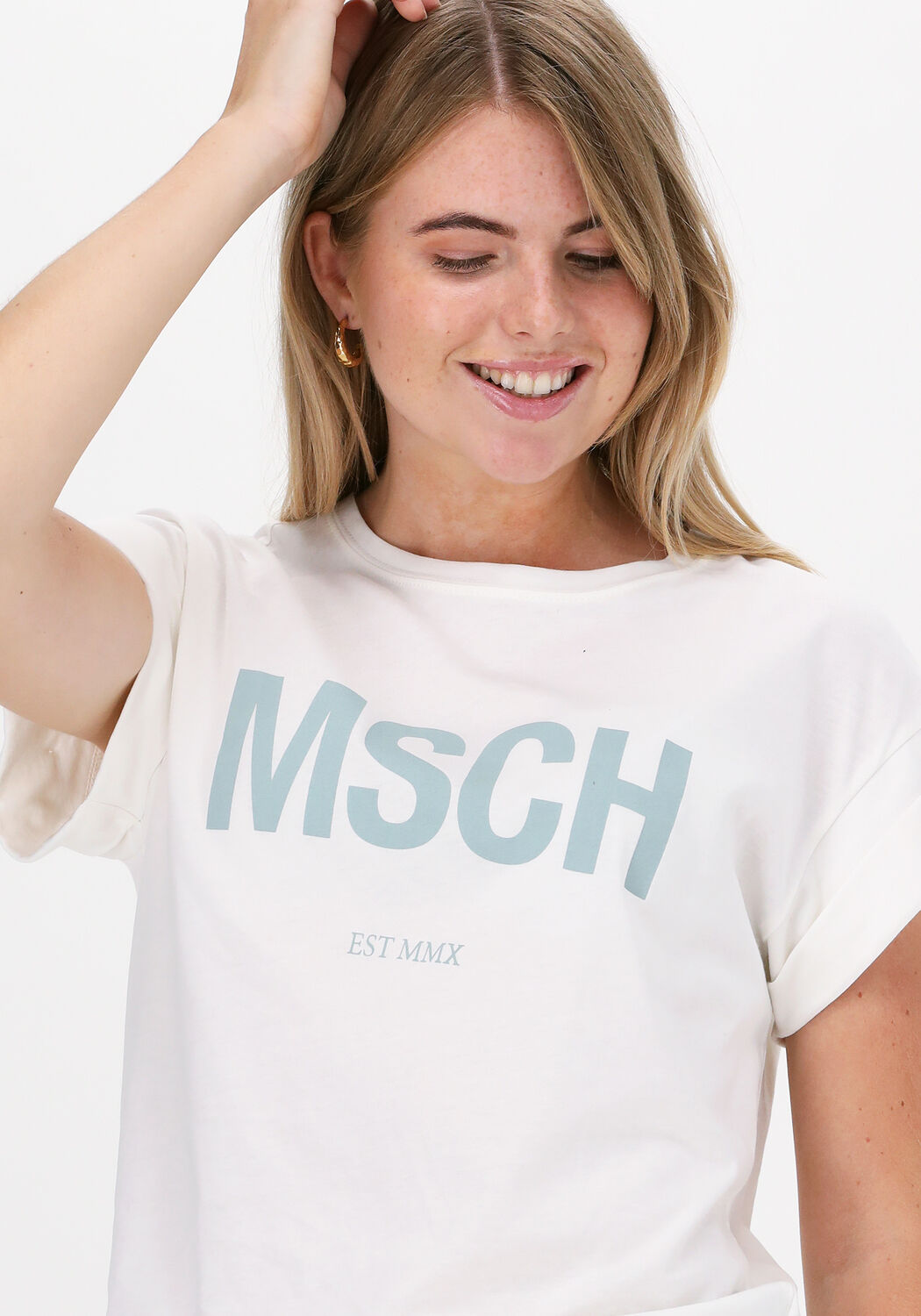 msch copenhagen t shirt alva msch std seasonal tee en blanc