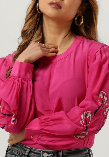 Roze SCOTCH & SODA  RUCHED WAIST BLOUSE WITH EXTENDED SHOULDER - large
