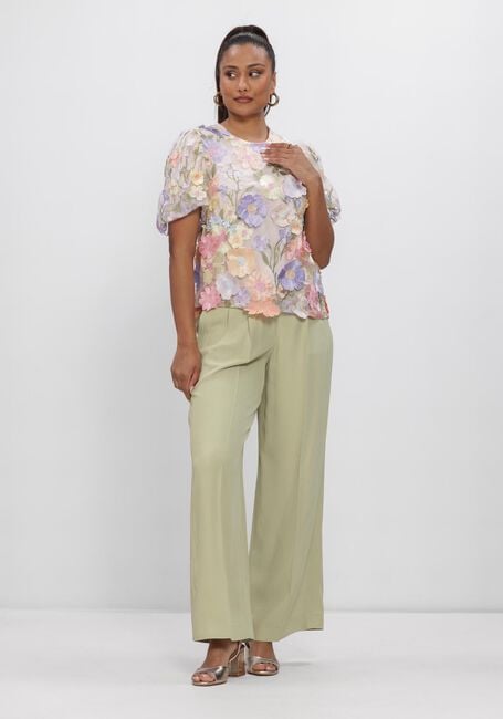 Groene SELECTED WOMEN Pantalon SLFEXTRA WIDE ELLIE HW PANT - large