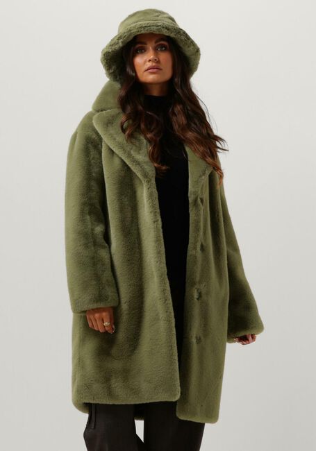Groene STAND STUDIO Faux fur jas CAMILLE COCOON COAT - large