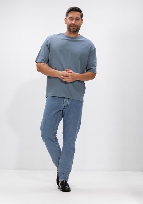 Blauwe SELECTED MEN T-shirt SLHRELAXASPEN 2-PLY SS O-NECK NOOS - large