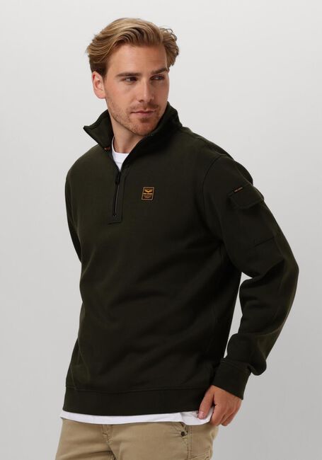 PME LEGEND Pull HALF ZIP COLLAR INTERLOCK JERSEY en vert - large
