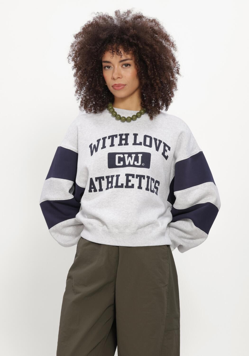 Grijze CATWALK JUNKIE Sweater SPORTY GRAPHIC SWEATER - large