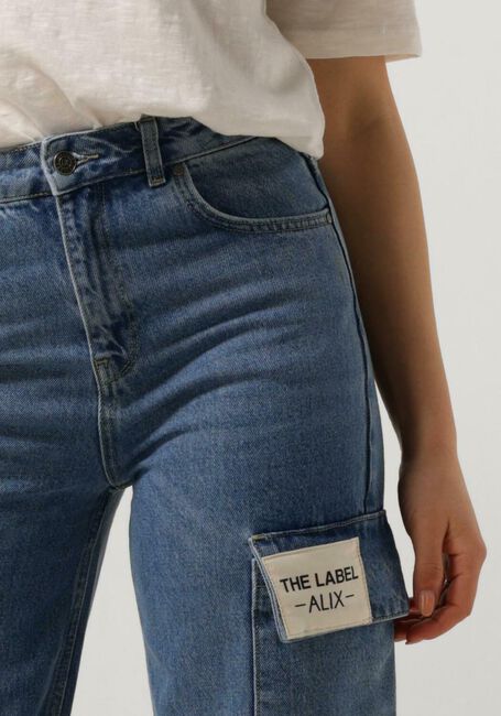 Blauwe ALIX THE LABEL Straight leg jeans LADIES WOVEN DENIM CARGO PANTS - large