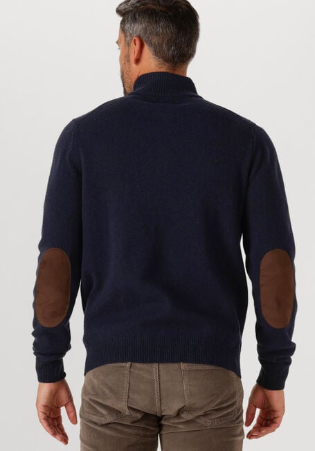 Donkerblauwe BARBOUR Trui ESSENTIAL PATCH HALF ZIP KNITTED JUMPER - large