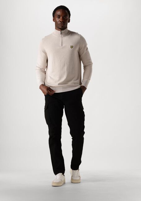 LYLE & SCOTT Pull COTTON MERINO QUARTER ZIP JUMPER en beige - large