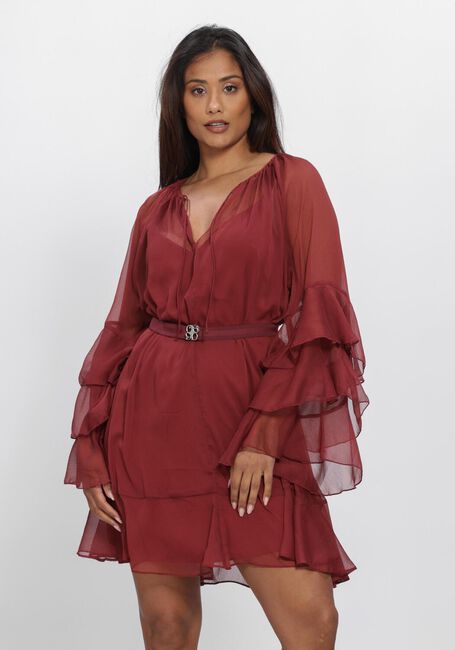 DANTE6 Mini robe SOLSTICE BOHO CHIFFON SHORT DRESS Bordeaux - large