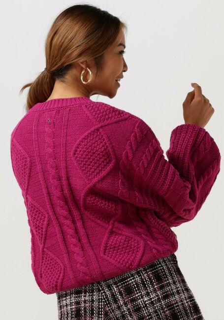 COLOURFUL REBEL Pull OLIVIA CABLE KNITWEAR SWEATER en rose - large