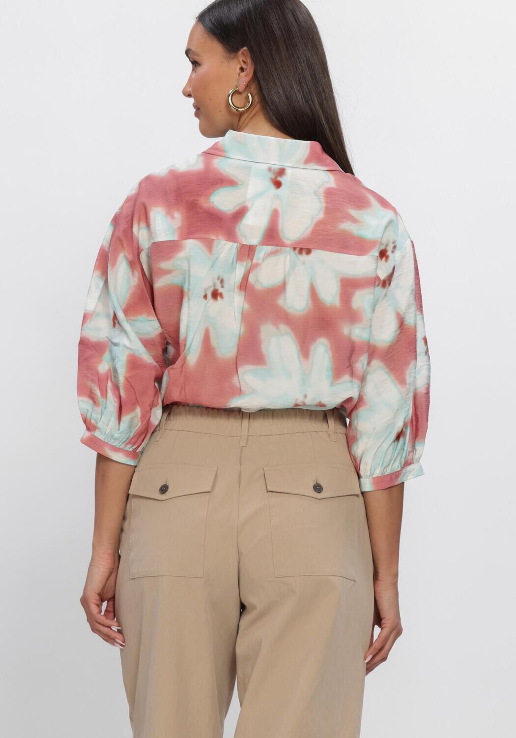 JANSEN AMSTERDAM PIP BLOUSE WF 761 3/4 PUFFED SLEEVE WIDE FIT Blouses en multicolore - large