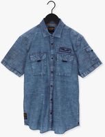 Blauwe PME LEGEND Casual overhemd SHORT SLEEVE SHIRT CTN INDIGO SLUB