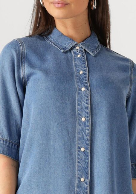Blauwe OBJECT  OBJFRAME 2/4 RE DENIM TOP - large