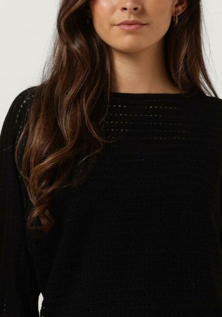 SUMMUM Pull BOAT NECK SWEATER EXTRA FINE MERINO WOOL BLEND KNIT en noir - large