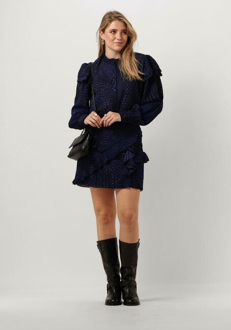 Donkerblauwe ALIX THE LABEL  GRAPHIC RAFFLE BLOUSE - large