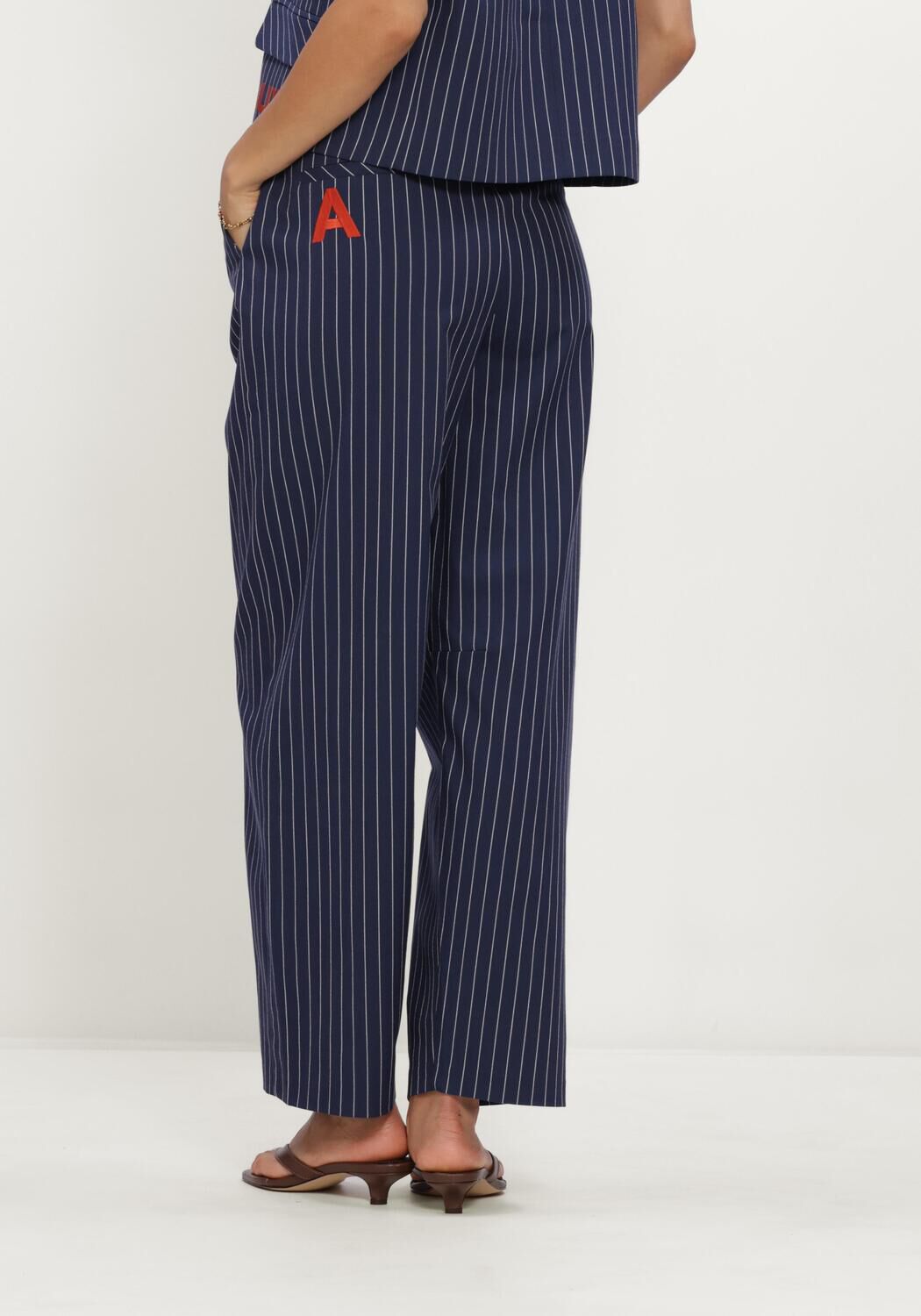 ALIX THE LABEL Barrel jeans LADIES WOVEN STRIPED BARREL PANTS Bleu fonc&eacute; - large