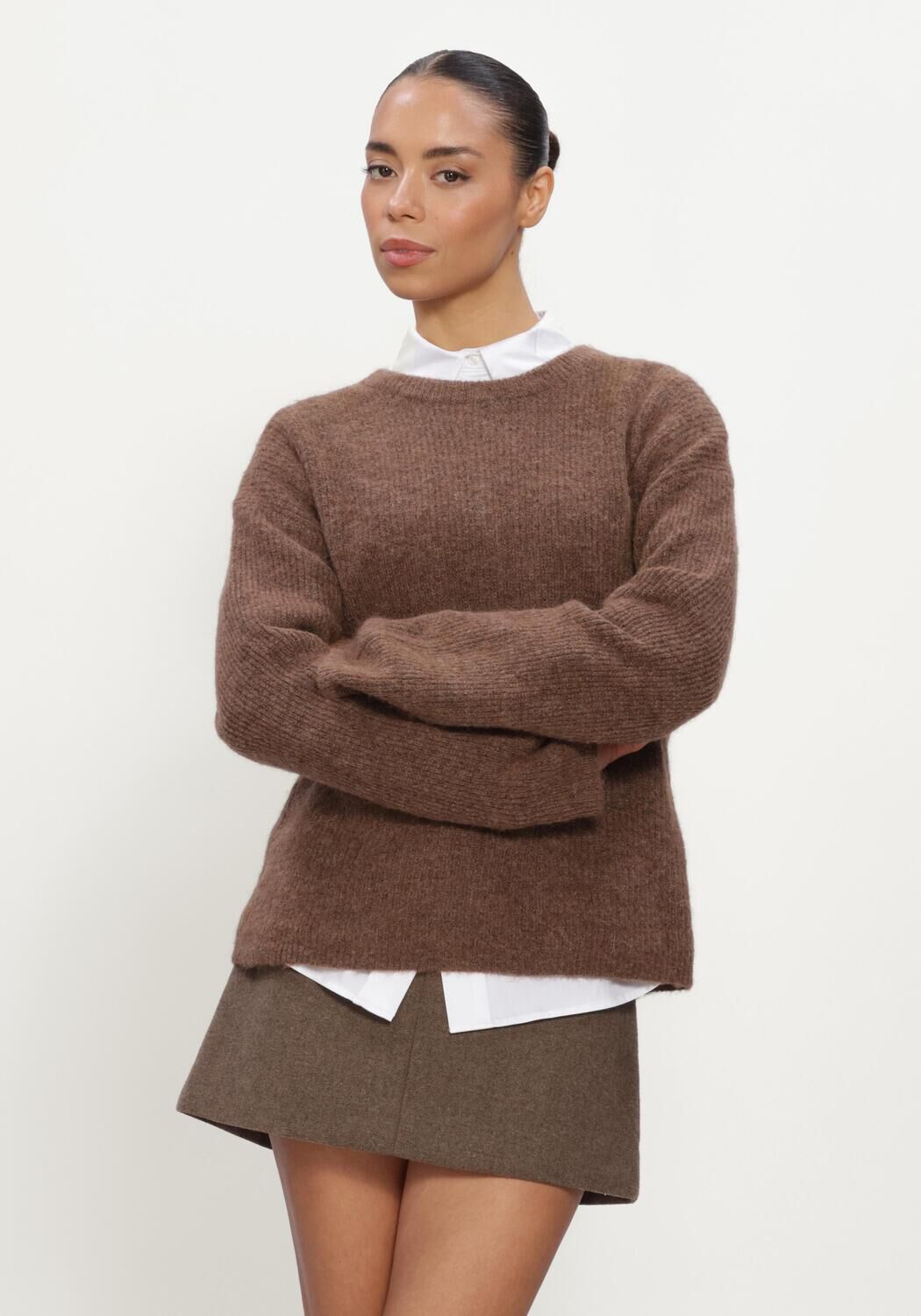CO'COUTURE JAIDECC LS KNIT Pulls & Gilets en marron - large
