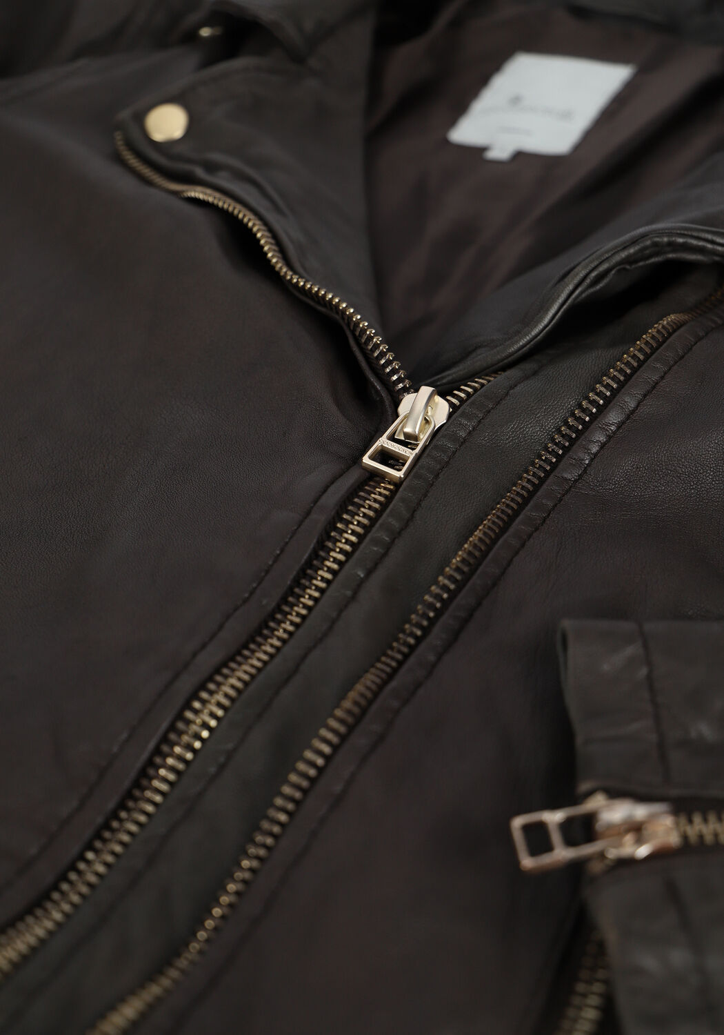 Bruine GOOSECRAFT Leren jas GC BIKER513 - large