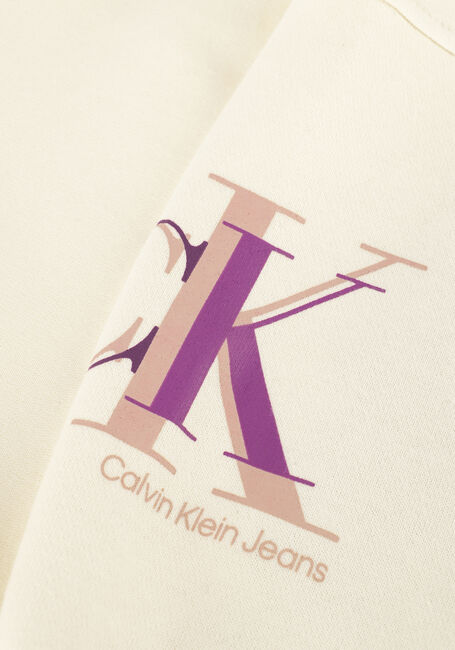 CALVIN KLEIN Pull COLOUR BLOCK MONOGRAM SWEATSHIRT Blanc - large