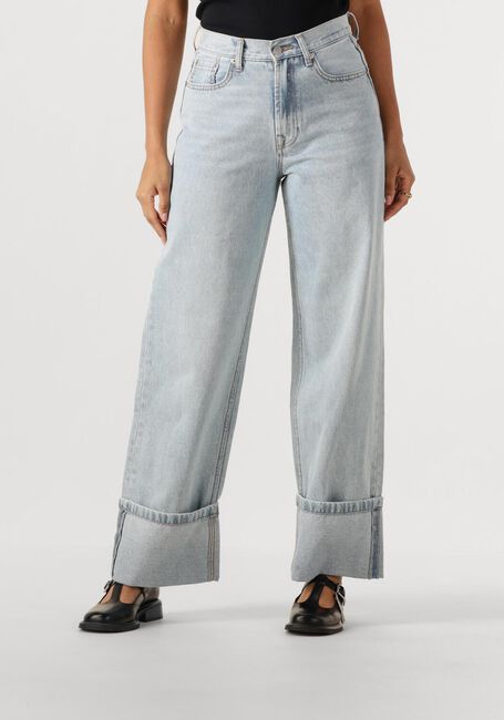 Lichtblauwe WITHBLACK Wide jeans WBLHAZEL HW TURN UP JEANS - large