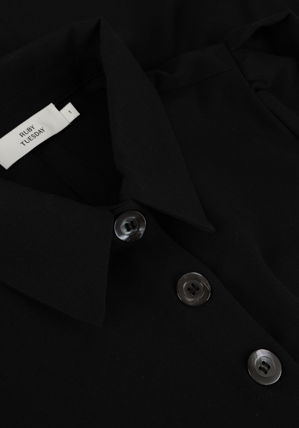 Zwarte RUBY TUESDAY Mini jurk ROZZYN COLLAR DRESS WITH PLACKET AND SLEEVE DETAIL - large