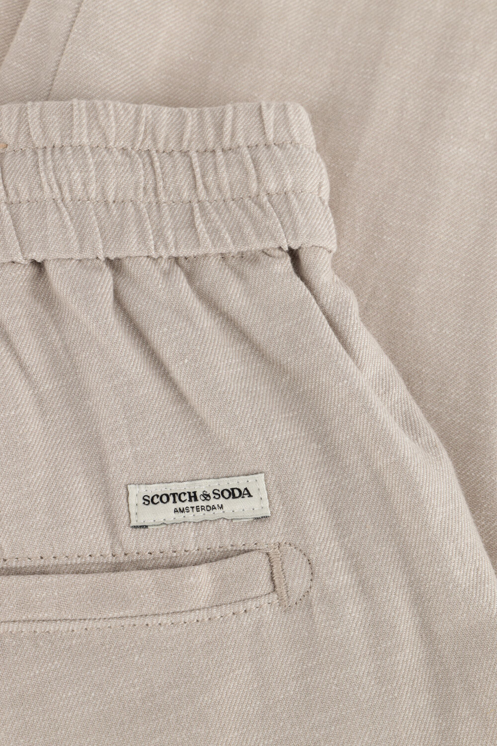 Beige SCOTCH & SODA Chino WARREN COTTON LINEN TWILL JOGGER - large