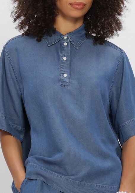 Blauwe SELECTED WOMEN  SLFJANNA OVERSIZE 2/4 POLO SHIRT - large