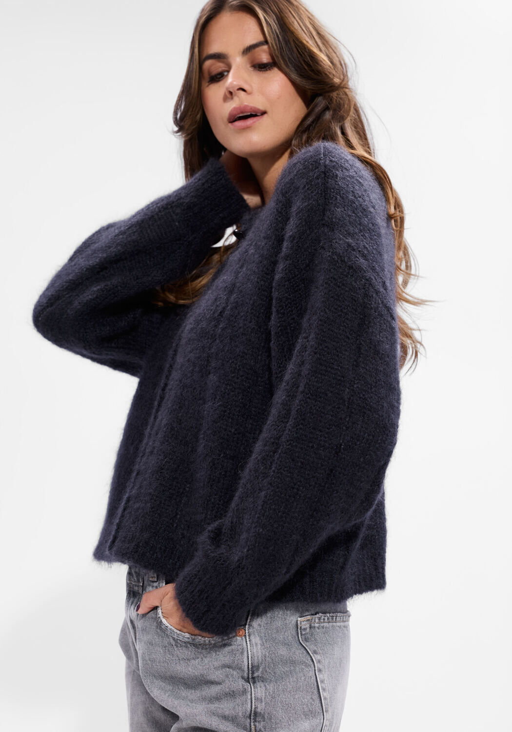 DES PETITS HAUTS Gilet CHOUETTE Gris fonc&eacute; - large