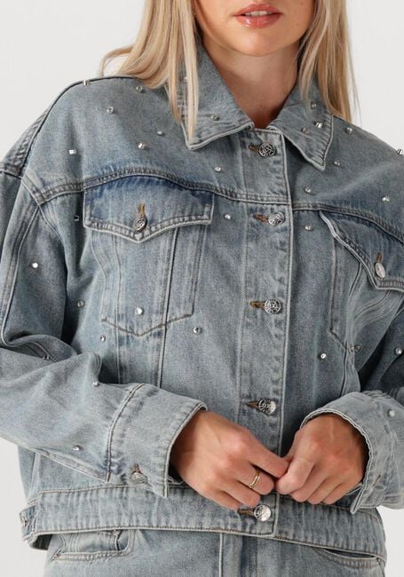 ALIX THE LABEL Veste en jean LADIES WOVEN EMBELLISHED DENIM JACKET en bleu - large
