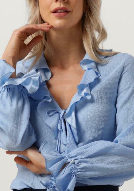 VANILIA STRUCTURE RUFFLE TOP Blouses Bleu clair - large