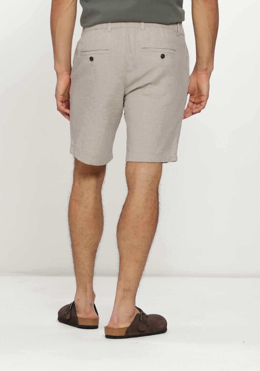 SELECTED MEN Pantalon courte SLHREGULAR-BRODY LINEN BLD SHORTS NOOS Sable - large