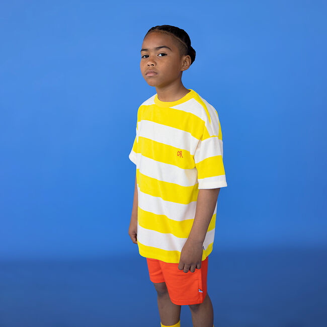 CARLIJNQ T-shirt STRIPES YELLOW - T-SHIRT OVERSIZED en jaune - large