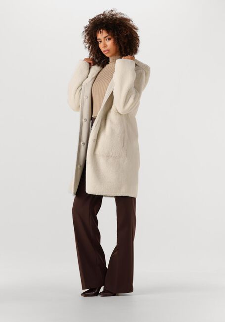 Ecru BEAUMONT Faux fur jas MAYA COAT - large