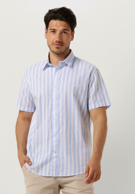 Blauwe SELECTED HOMME Casual overhemd SLHREGNEW-LINEN SHIRT SS CLASSIC - large