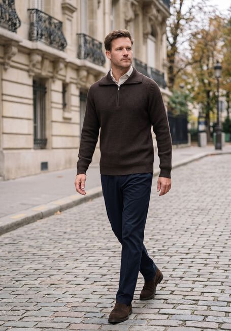 PROFUOMO Pull HEAVY WOOL en marron - large