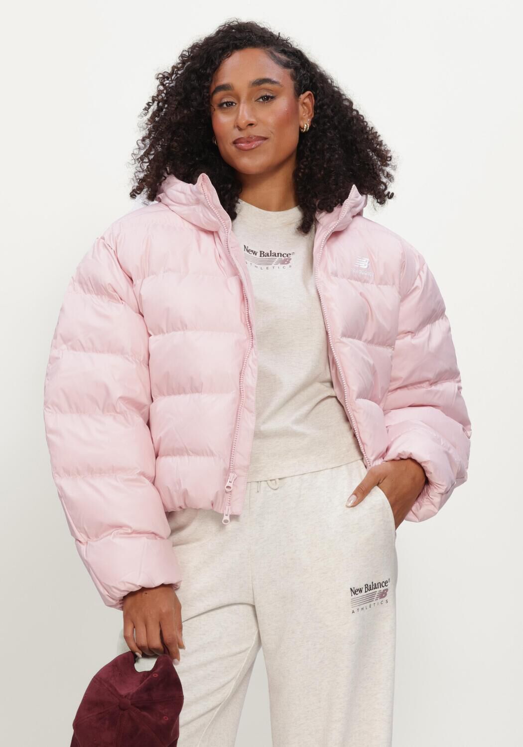 Roze NEW BALANCE Gewatteerde jas BOSTON PUFFER JACKET - large