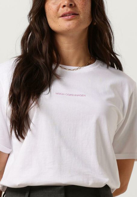 MSCH COPENHAGEN T-shirt MSCHTERINA ORGANIC SMALL LOGO TEE en blanc - large