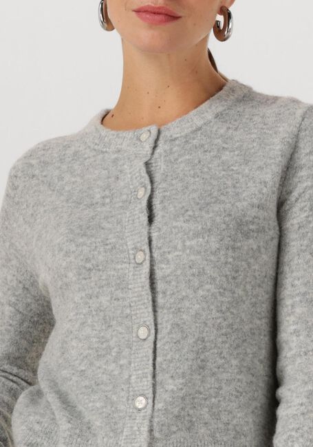 Lichtgrijze SUMMUM Vest CARDIGAN WOOL ELASTANE BLEND KNIT - large
