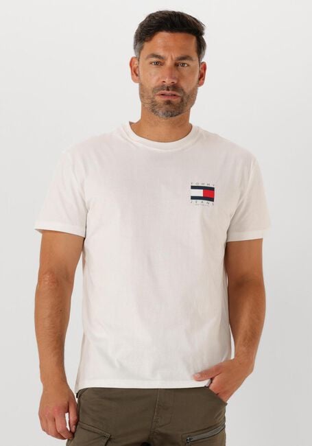 TOMMY JEANS T-shirt TJM REG FLAG GRAPH BCKORINT T EXT Écru - large
