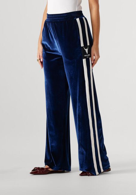 ALIX THE LABEL Pantalon large LADIES WOVEN VELVET SPORTY PANTS en bleu - large
