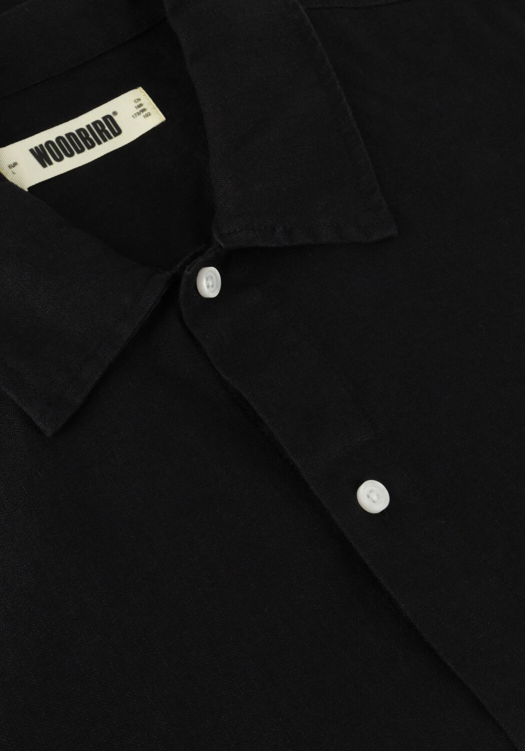 Zwarte WOODBIRD Casual overhemd WBBANKS LINEN SHIRT - large