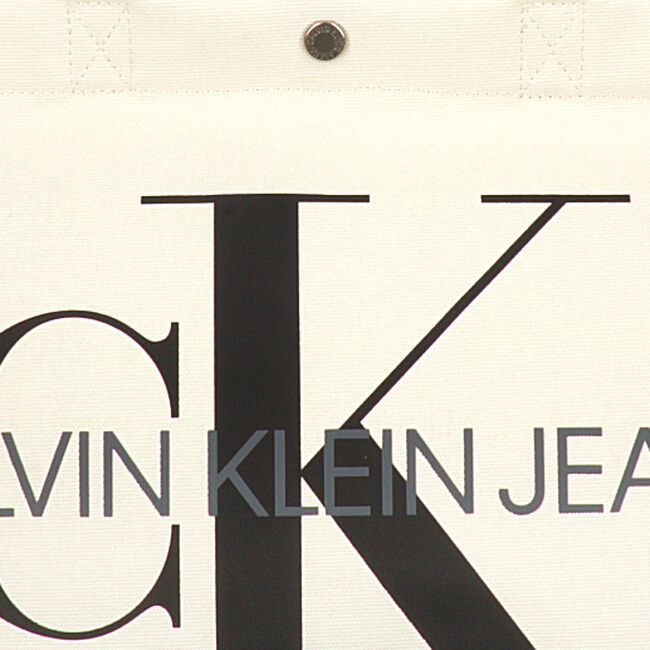 CALVIN KLEIN Shopper E/W BOTTOM TOTE MONOGRAM en blanc - large