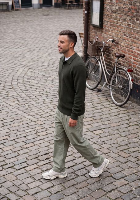 JC RAGS Pull POLO LONG SLEEVE EWALD Vert fonc&eacute; - large