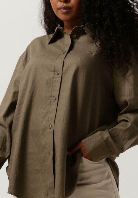 Grijze GESTUZ  LIZAGZ OZ LINEN SHIRT - large
