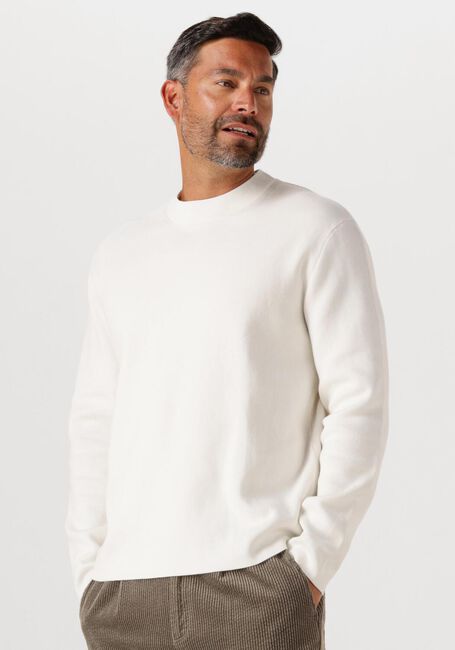 Ecru SELECTED MEN Trui SLHMIKE LIGHT LS KNIT RELAXED MOCK NECK - large