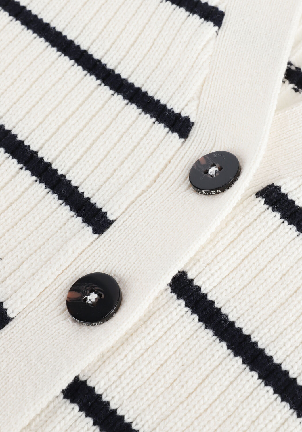 SCOTCH & SODA Gilet VNECK STRIPED CHUNKY RIB ORGAN &Eacute;cru - large