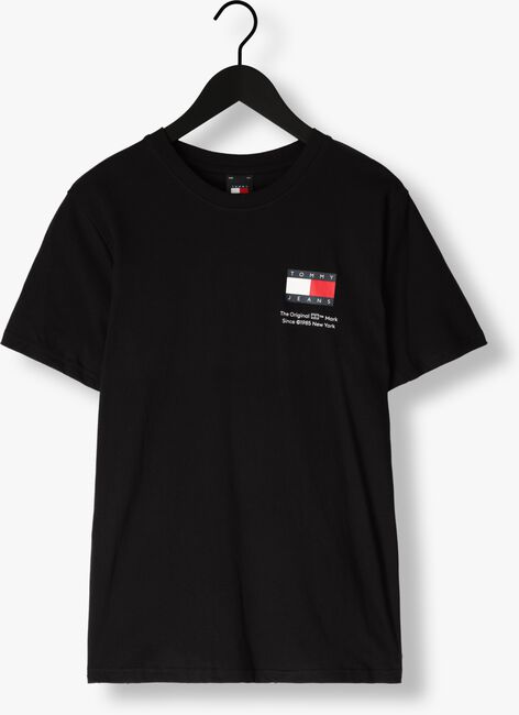 Zwarte TOMMY JEANS T-shirt TJM SLIM ESSENTIAL FLAG TEE - large