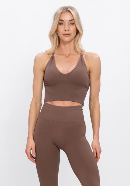 AIM'N Haut SHAPE SEAMLESS CROSS BACK BRALETTE en marron - large