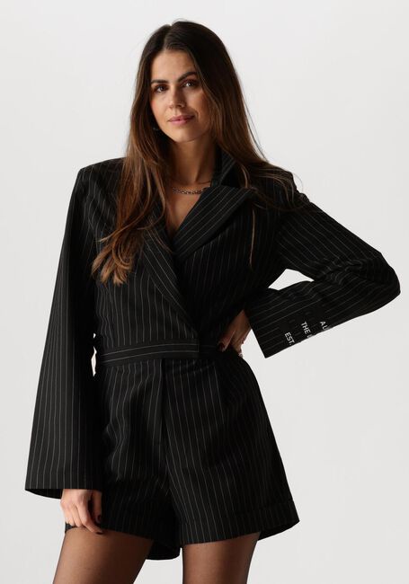 ALIX THE LABEL Combishorts LADIES WOVEN PINSTRIPE JUMPSUIT en noir - large