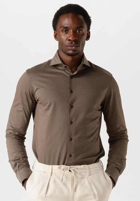 Taupe PROFUOMO Klassiek overhemd SHIRT X-CUTAWAY SC SF JAPANESE KNITTED - large